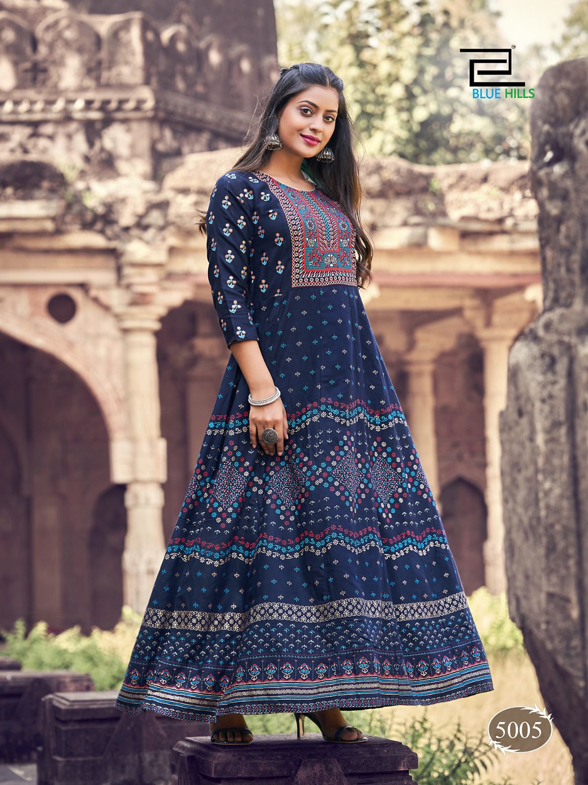 Blue Hills Festival Night Vol 5 Printed Wholesale Anarkali Kurtis Catalog